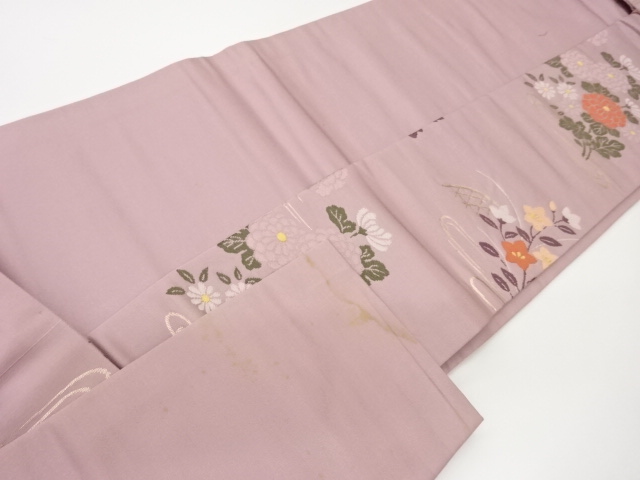  草花模様織出し名古屋帯